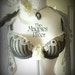 Delicately Vintage Styled Grey and Cream bra - Tribal Fusion Belly Dance, Steam Punk, Festival