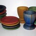 Wooden dish play set - miniature kitchen dishes