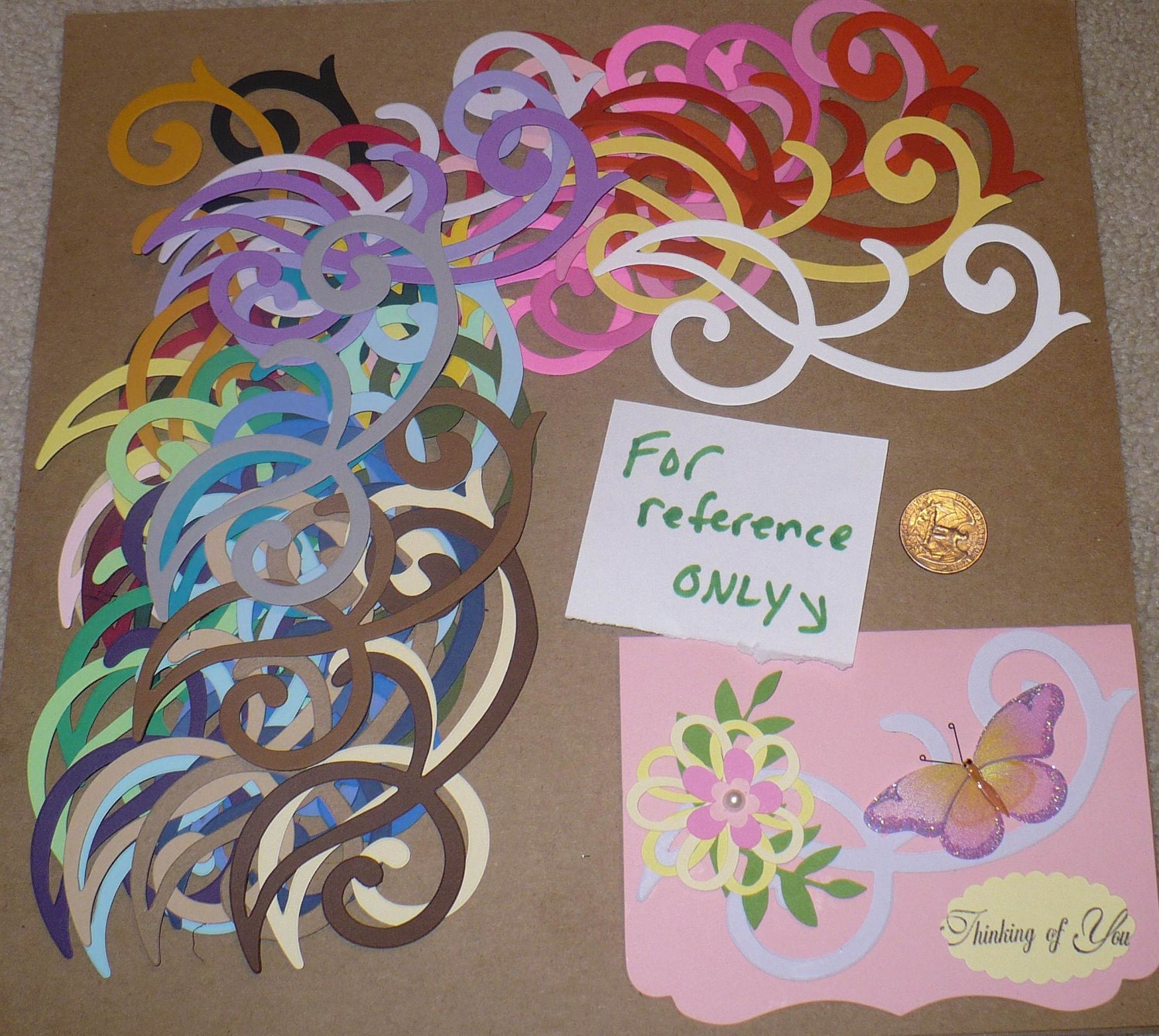 38 Accent Swirl Die Cut pieces made from Sizzix die cut from