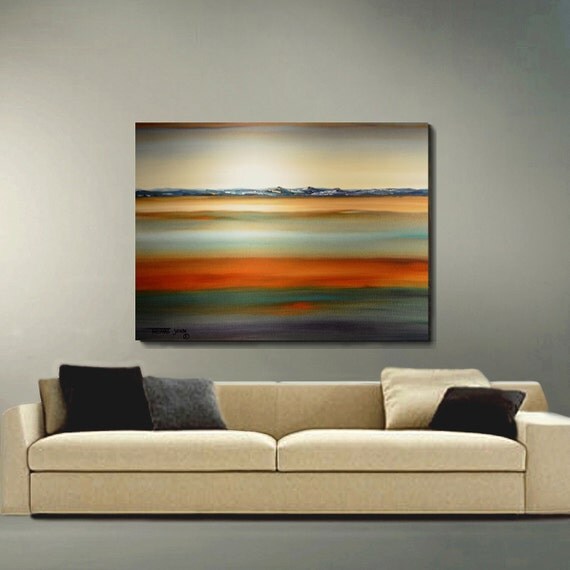 ORIGINAL PAINTING Abstract Large 30x30 Modern Landscape