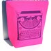 SALE SALE SALE Double Sided Hot Pink Electric Blue and Purple Typewriter Bag - Screen Printed