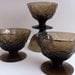 Retro Brown Stemware Dessert Glasses Morgantown Crinkle Glass