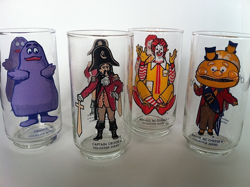 Mcdonald's Collector Glasses 1970's Set of 4