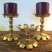 Gold Tone Metal Candle Holders