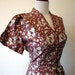 SALE Vintage 1940s Deep Purple and Silver Splatter Print Dress
