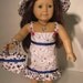 American Girl Doll Clothes Patriotic Red/Wh/BL Sundress With Hat And Matching Tote Bag