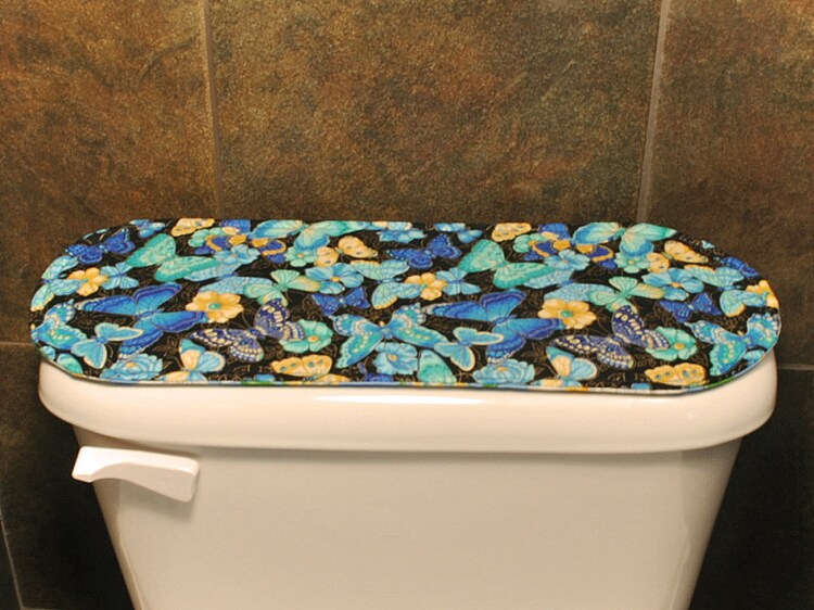 Butterfly Toilet Tank Cover Daisy Toilet Lid Cover by mariascraft