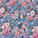 Pastel Flower Fabric, Peach Flowers Fabric, Pink/Blue Cotton Fabric, Discontinue, Vintage, Rembrance, Keepsake, 1 1/3 Yard.
