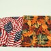 Red White and Blue/Pampkin Table Runner, Summer/Fall Table Cloth, Patriotic/Halloween/Thanksgiving Table Cover, Quilted, 42 in. x 11 in.