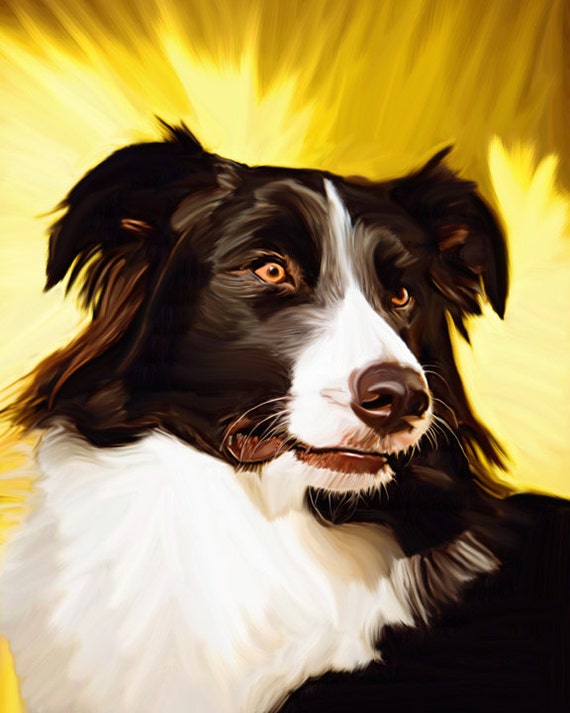 Items similar to Border Collie Dog 8x10 Art Print on Etsy