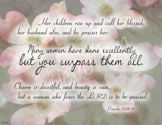 Items similar to Proverbs 31:28-30 - Many Women Have Done Excellently ...