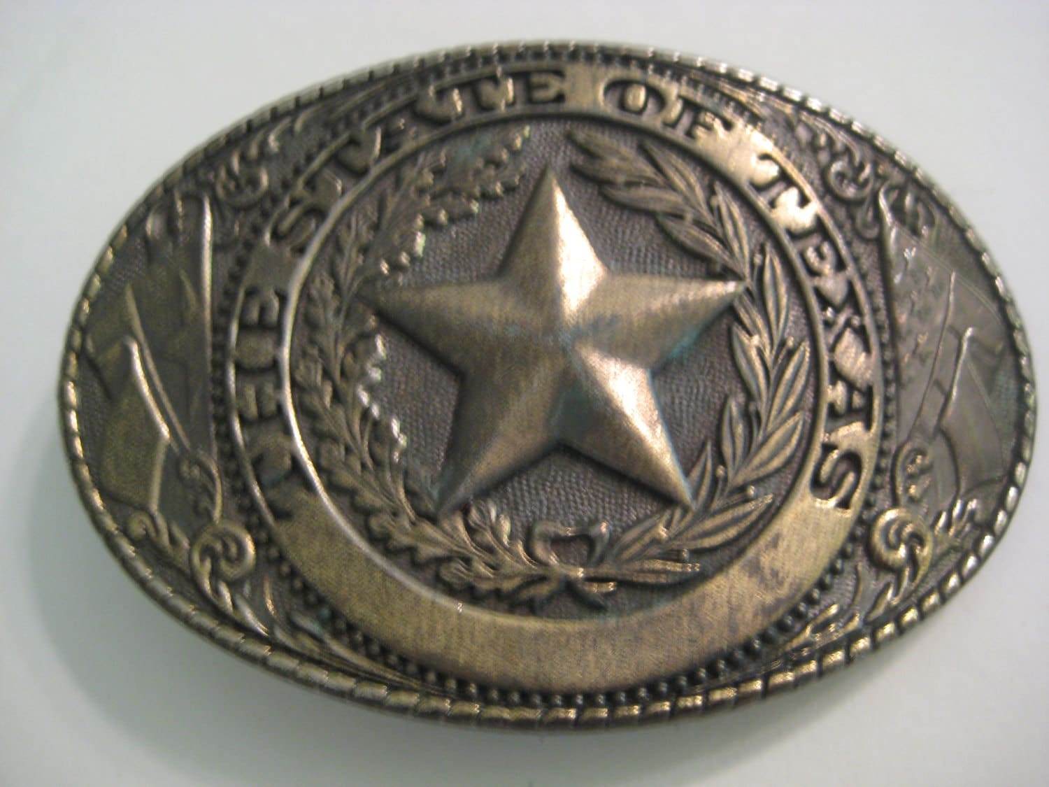 Vintage Solid Brass Belt Buckle State of Texas