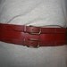 Red Vintage 1940s Bridle Leather Belt