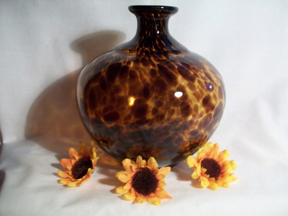 Decorative Vase in Chocolate and Golden Brown  Beautiful