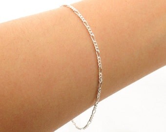Delicate Silver Bracelet, Sterling Silver Chain Bracelet, Thin and feminine, Minimum Jewelry, Minimalist, everyday jewelry - Fifi LaBonge-