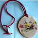 Vintage Clay Pendant with Floral Design