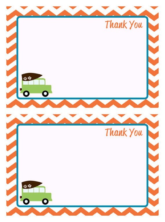 SURFER PARTY-Printable Thank You Notes-CHEVRON Il_570xn