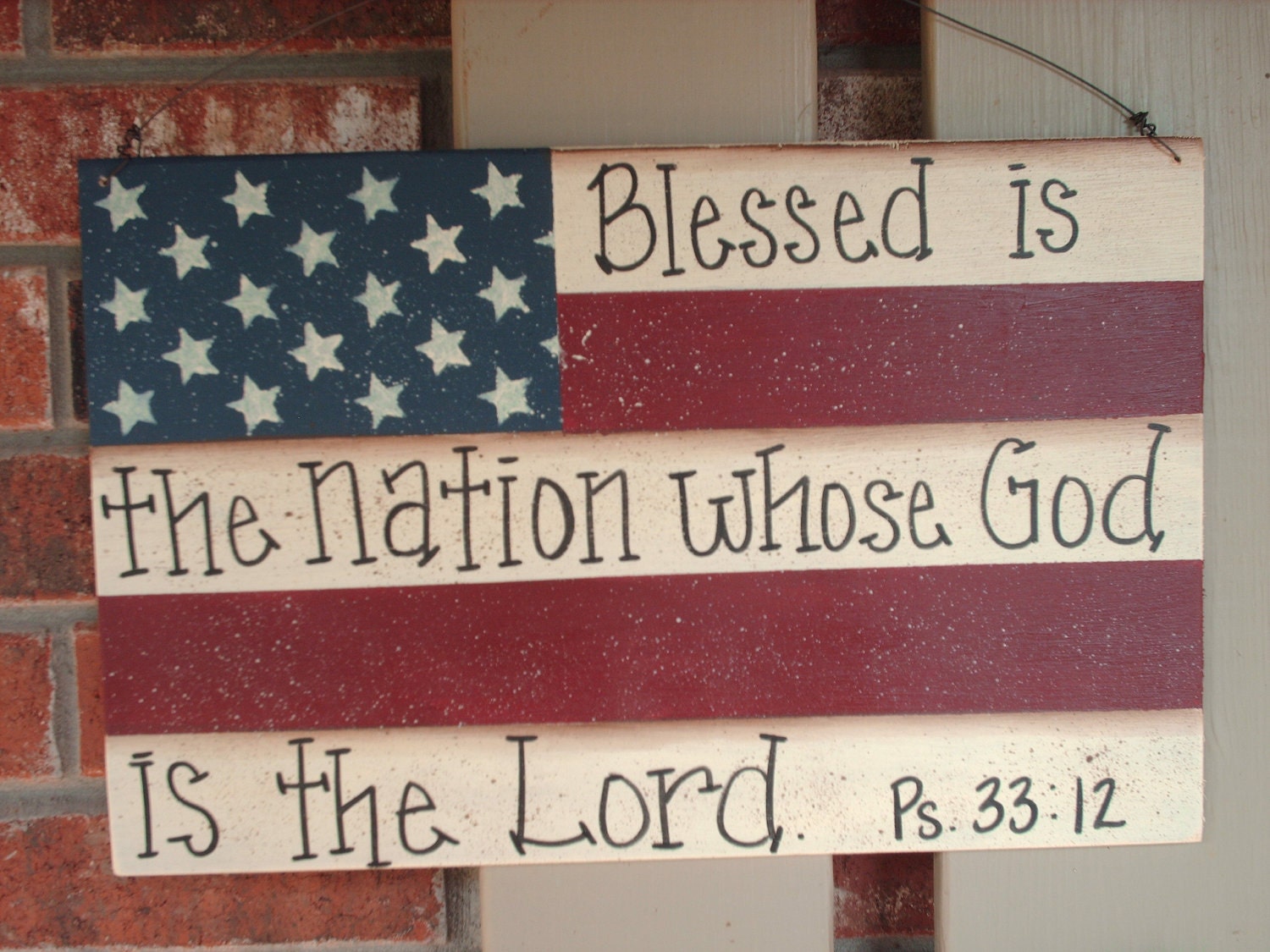 American Flag with Bible Verse