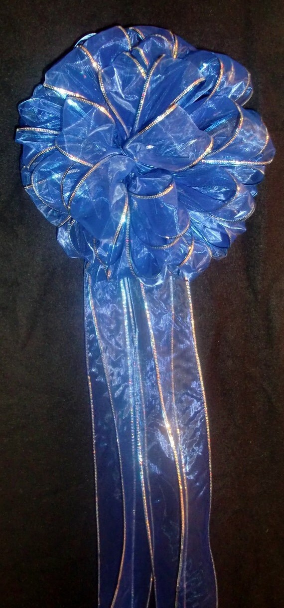 items similar to royal blue silver tree topper bow on etsy items similar to royal blue silver tree topper bow on etsy