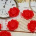 B012-R // Red Lotus flower cabochon, 2pcs