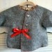 Upcycled baby girl's jacket made from men's wool sportcoat