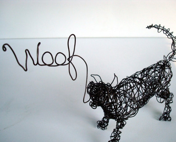 Unique Wire Dog Sculpture by Nakisha The dog says by wireanimals