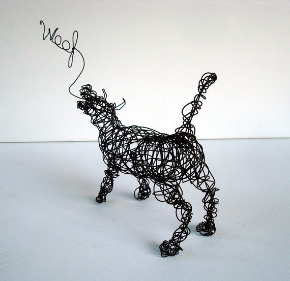 Unique Wire Dog Sculpture by Nakisha The dog says by wireanimals