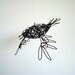 Unique Wire Bird Sculpture - FLYING GRACKLE - Ships Free in USA