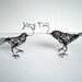 YES, NO Birds- Pair of Original Handmade Wire Bird Sculpture