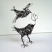 Two Birds, ONE LOVE - Wire Bird Sculpture - Free USA Shipping