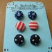 Holiday SALE 10% off - Anchor Earrings Studs - Polka Dots - Red and White Stripes - Nautical Earrings - Fabric stud earrings