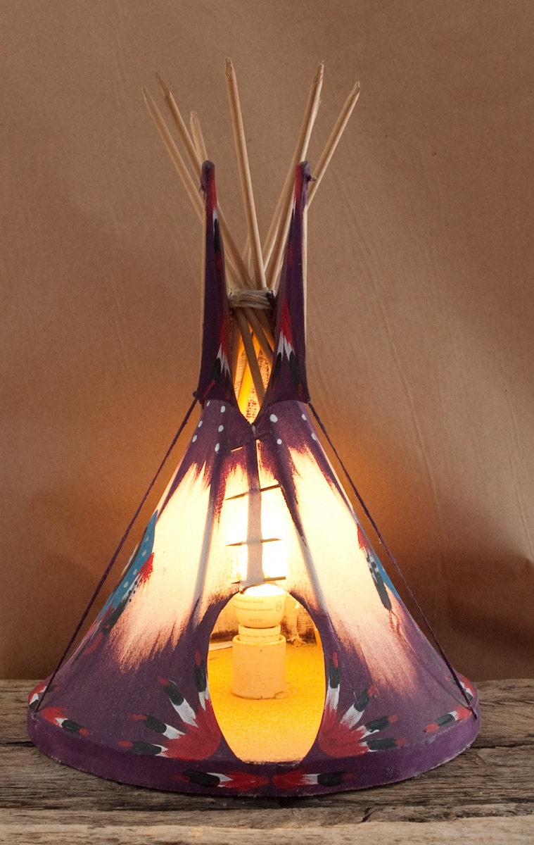 Vintage Handmade Indian Teepee Lamp