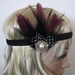 1930's Black and purple Feather flapper style Headband