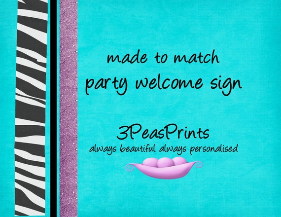 Party Welcome Sign Made to Match any Invitation in my Store Printable Custom Il_570xn