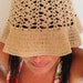Hand Crochet Sun Hat 70s French Vintage
