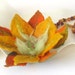 Spectacular felt flower brooch in pumpkin orange, mustard and olive green, one-of-a-kind OOAK