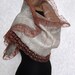 Last year's leaves shawl, woodland chic in delicate rust ginger, chestnut and oatmeal gray, magnificent shiny tussah silk, made to order