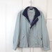 Vintage Members Only Jacket, 80s Coat, Windbreaker with Hoodie - Powder Blue Bomber - UNISEX - Mens Medium or Womens Large