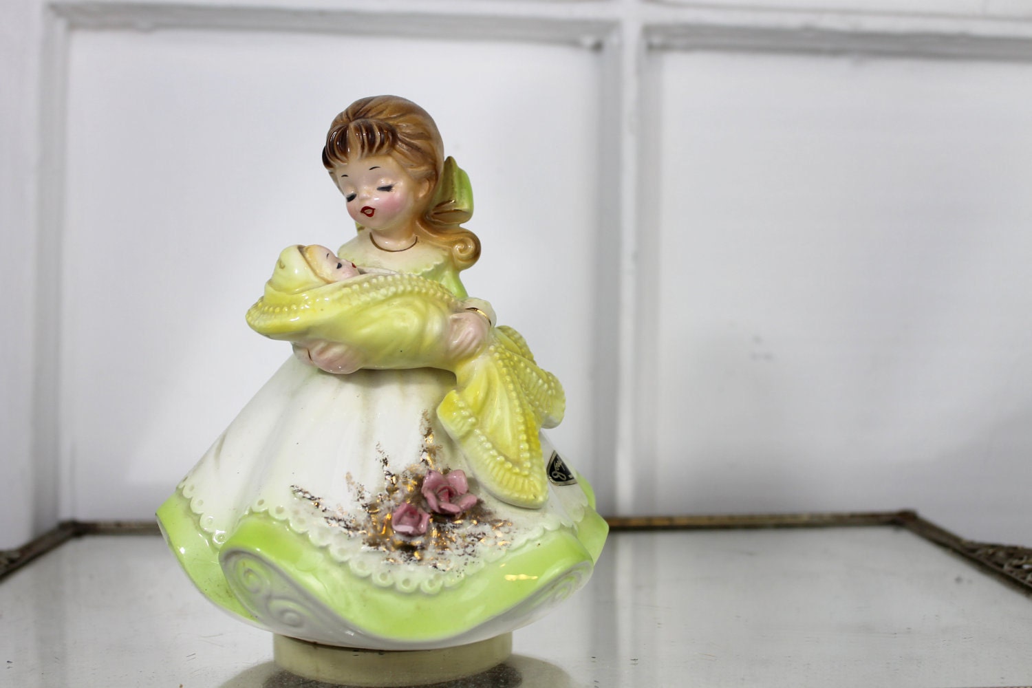 Vintage Josef Originals Musical Figurine Mother and Baby