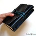 Handmade Leather Journal, Dark Blue Notebook, Blank Book, MEDITATIO. Made to order.