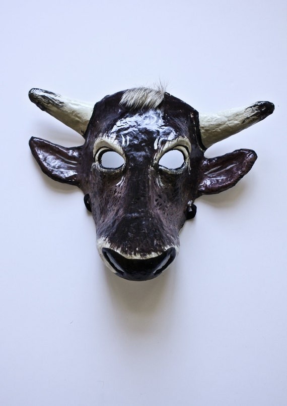 Papier mache cow mask