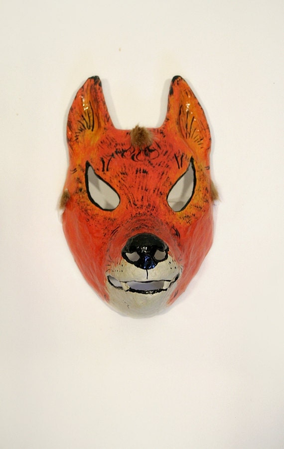 Papier mache fox mask