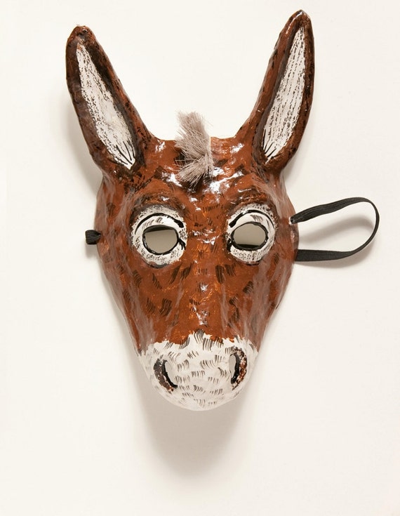 Paper mache donkey mask