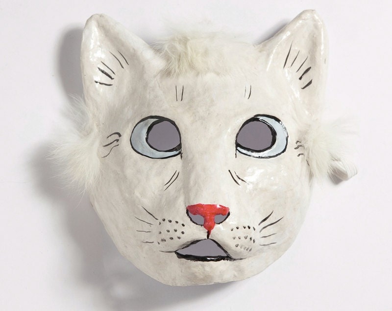 Paper mache cat mask