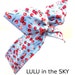 Pin Up ROCKABILLY Sky Blue CHERRY Print Wire Headband Hair Wrap