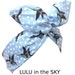 Swallow Bird Print Blue Rockabilly Pin up Wire Headband Hair Wrap