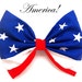 Red, White and Blue Stars and Stripes Large Patriotic ROCKABILLY Pin Up girl Hair Bow 4th July