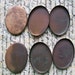 FOUR 20 X 30 vintage cabochon settings with natural patina for Steampunk designers