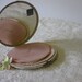 Vintage Volupte Compact for Makeup and Powder with Mirror Silver Plated Metal