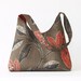 Women's Floral Shoulder Bag in Brown and Red